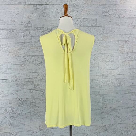 Francescas Blue Rain yellow lace crochet keyhole tank top / sleeveless blouse - Picture 4 of 6